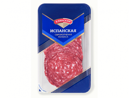 Сырокопченая колбаса Испанская Клинский, нарезка 85 гр. 