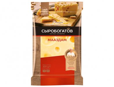 Полутвердый сыр Мааздам 200 г Сыробогатов