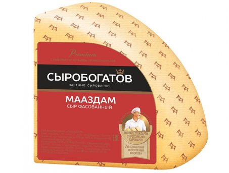 Сыр Мааздам 45% круг Сыробогатов ~7 кг